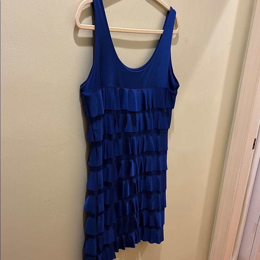 Elegant Blue Ruffle Dress